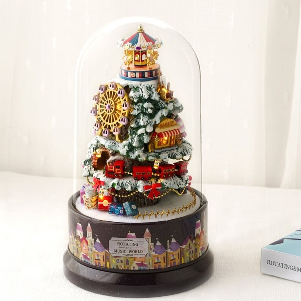 Snowy wonderland build yourself rotating and music world